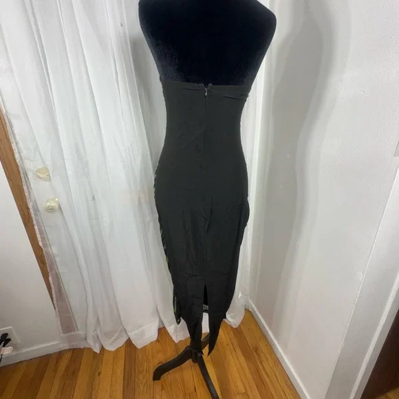 Elegant Black and Green Sequin Dress - Picture 3 of 4